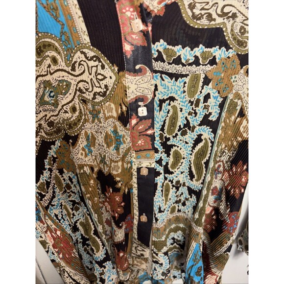 Essentials by Milano Blouse Multicolor Women's 1x Ruffled Long Sleeve Shirt - Picture 3 of 13